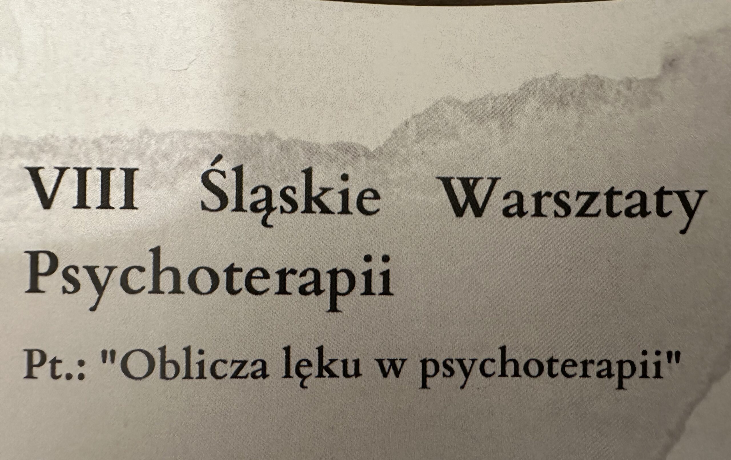 Read more about the article VIII ŚLĄSKIE WARSZTATY PSYCHOTERAPII